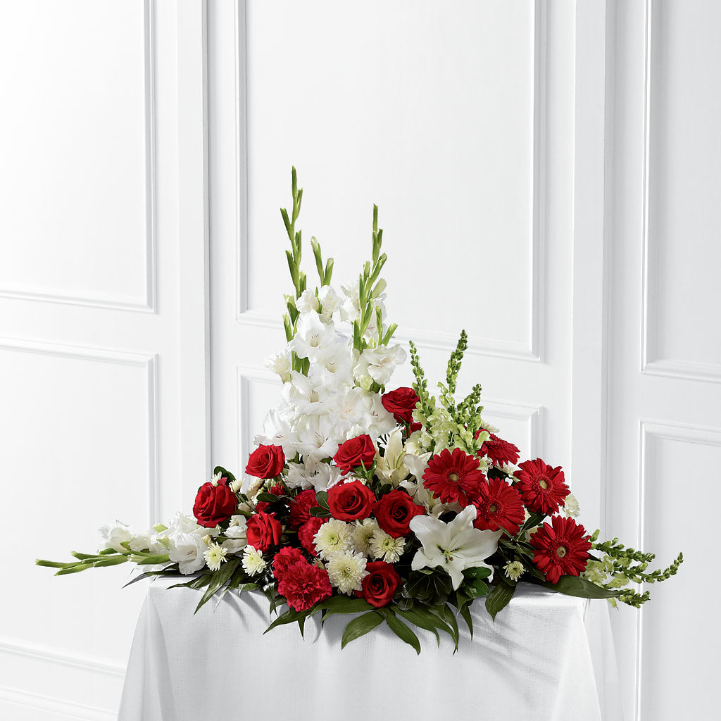 Crimson & White Arrangement – Jnblooms Llc, Spring Hill FL