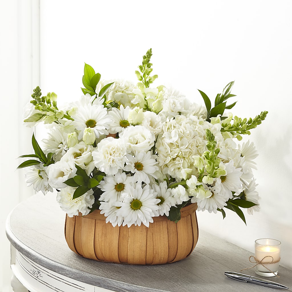 Pure Ivory Basket – Jnblooms Llc, Spring Hill FL