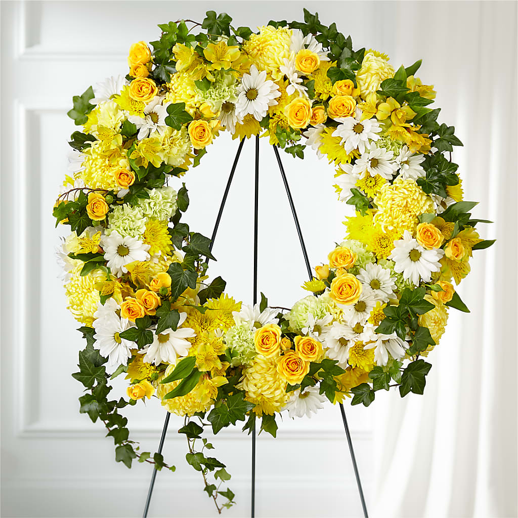 Golden Remembrance Wreath – Jnblooms Llc, Spring Hill FL