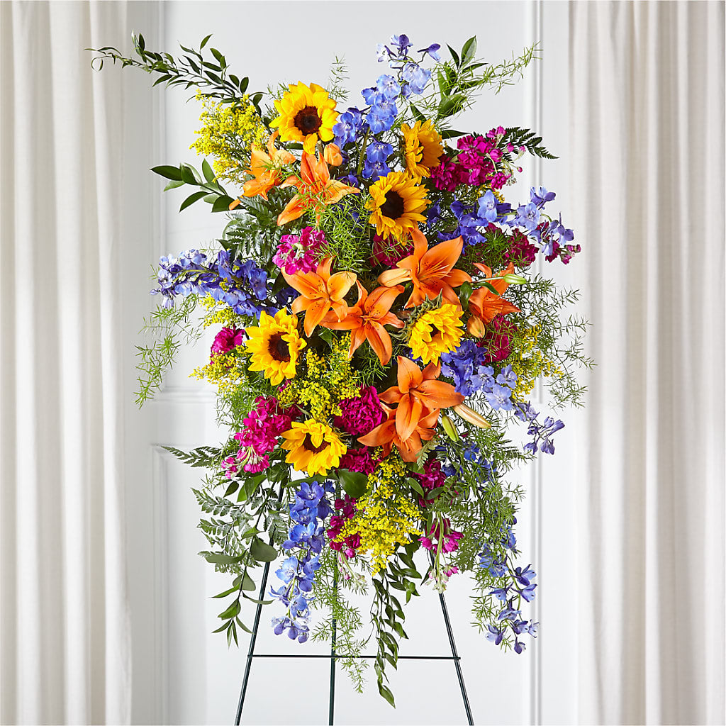 Sunlit Memories Standing Spray (Standard) – Jnblooms Llc, Spring Hill FL