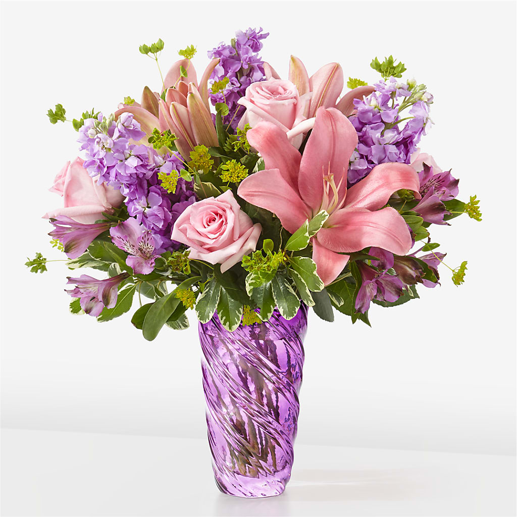 Precious Petals Bouquet with Luxe Swirl Vase – Jnblooms Llc, Spring Hill FL