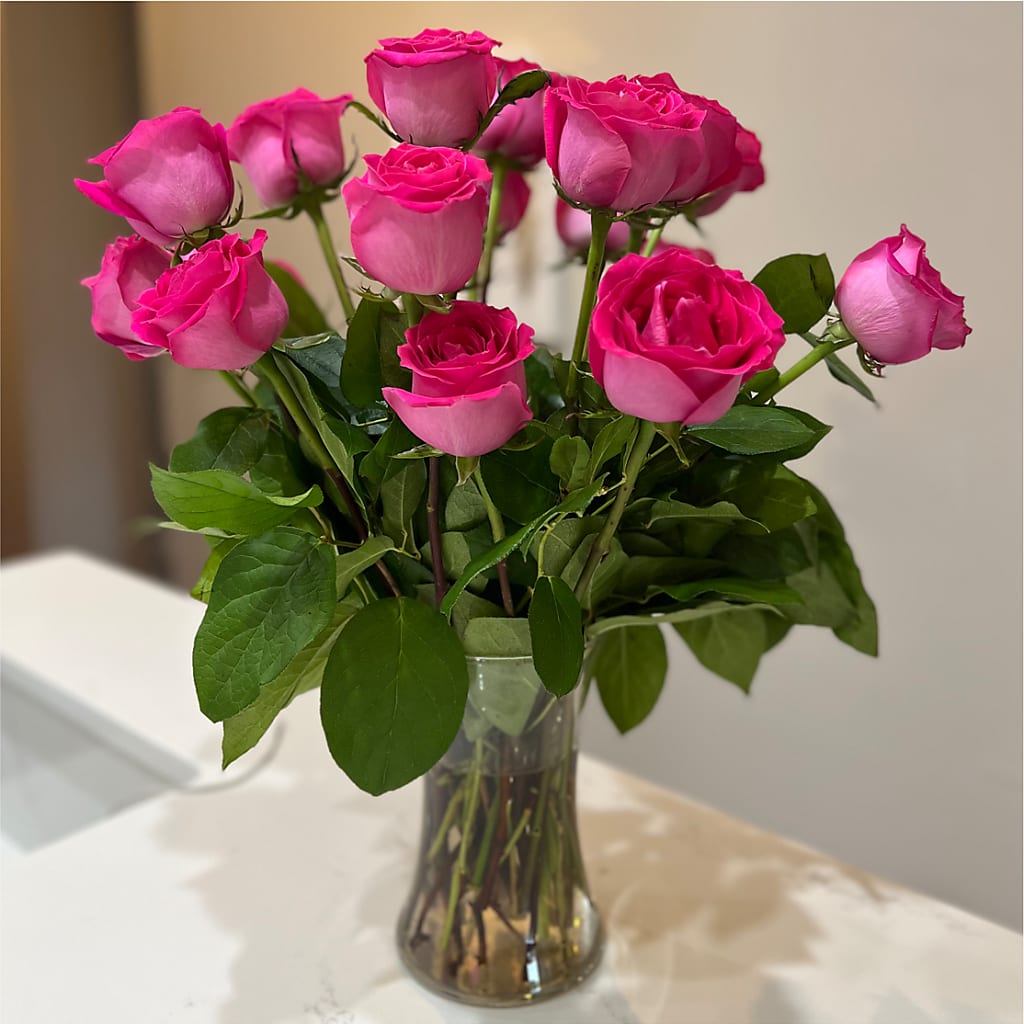 Long Stem Pink Rose Bouquet –  Jnblooms Llc, Spring Hill FL