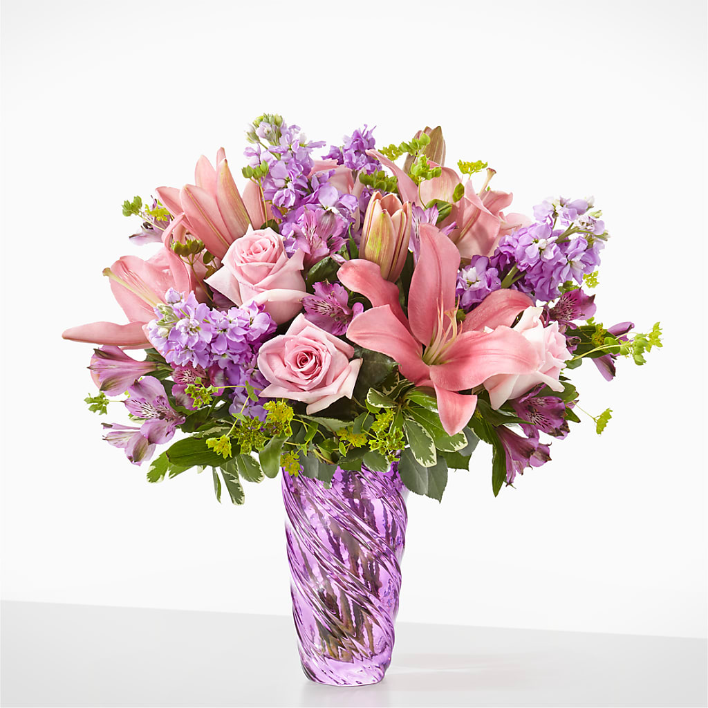 Precious Petals Bouquet with Luxe Swirl Vase –  Jnblooms Llc, Spring Hill FL