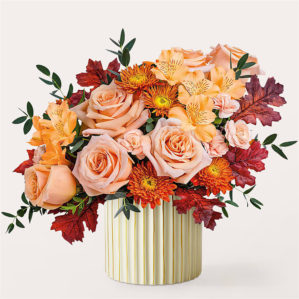 Spiced Latte Bouquet with Ivory Vase –  Jnblooms Llc, Spring Hill FL