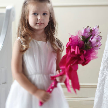 Sparkle Pink Flower Girl Bouquet –  Jnblooms Llc, Spring Hill FL